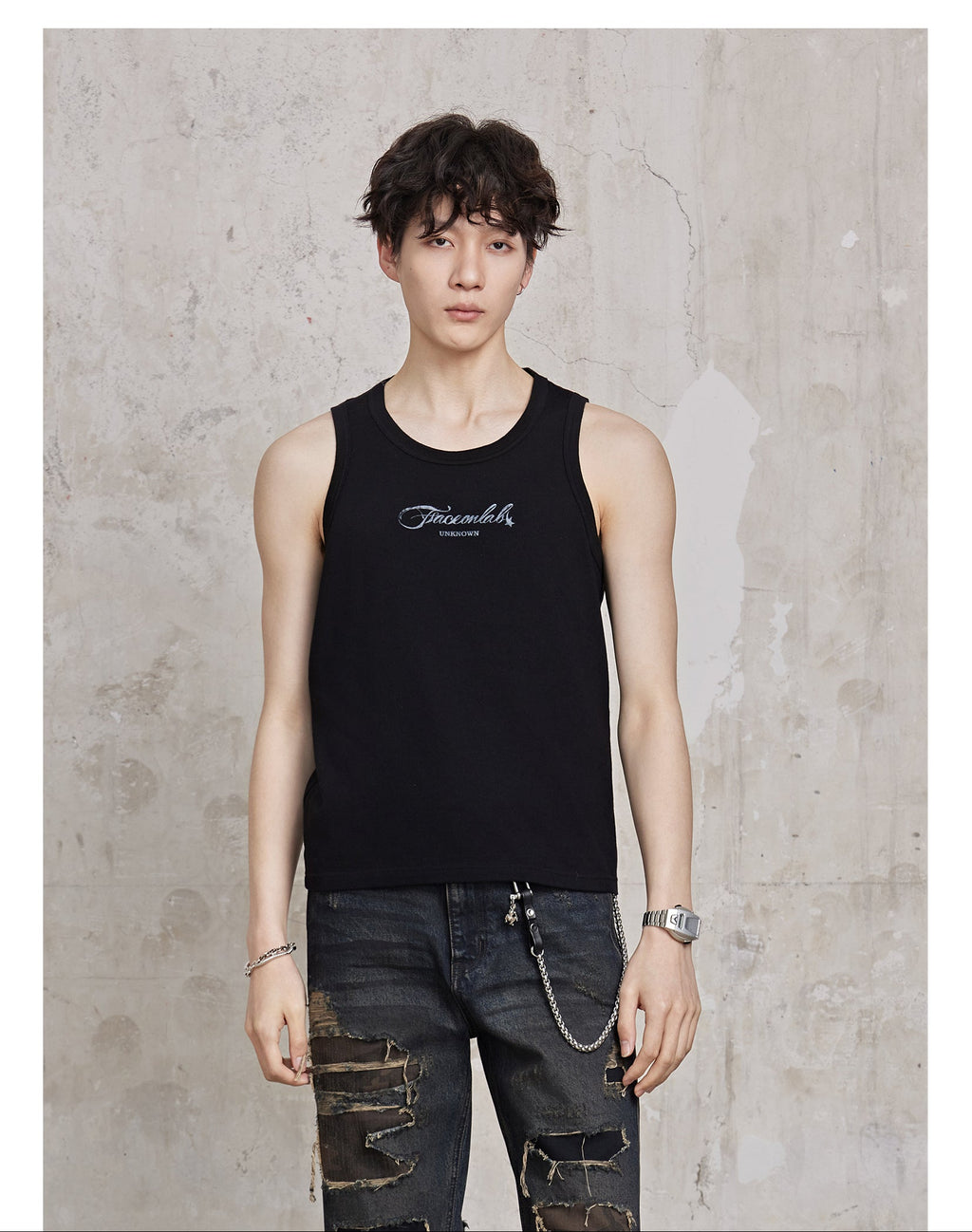 FACEONKAB Solid Color Wool Vest