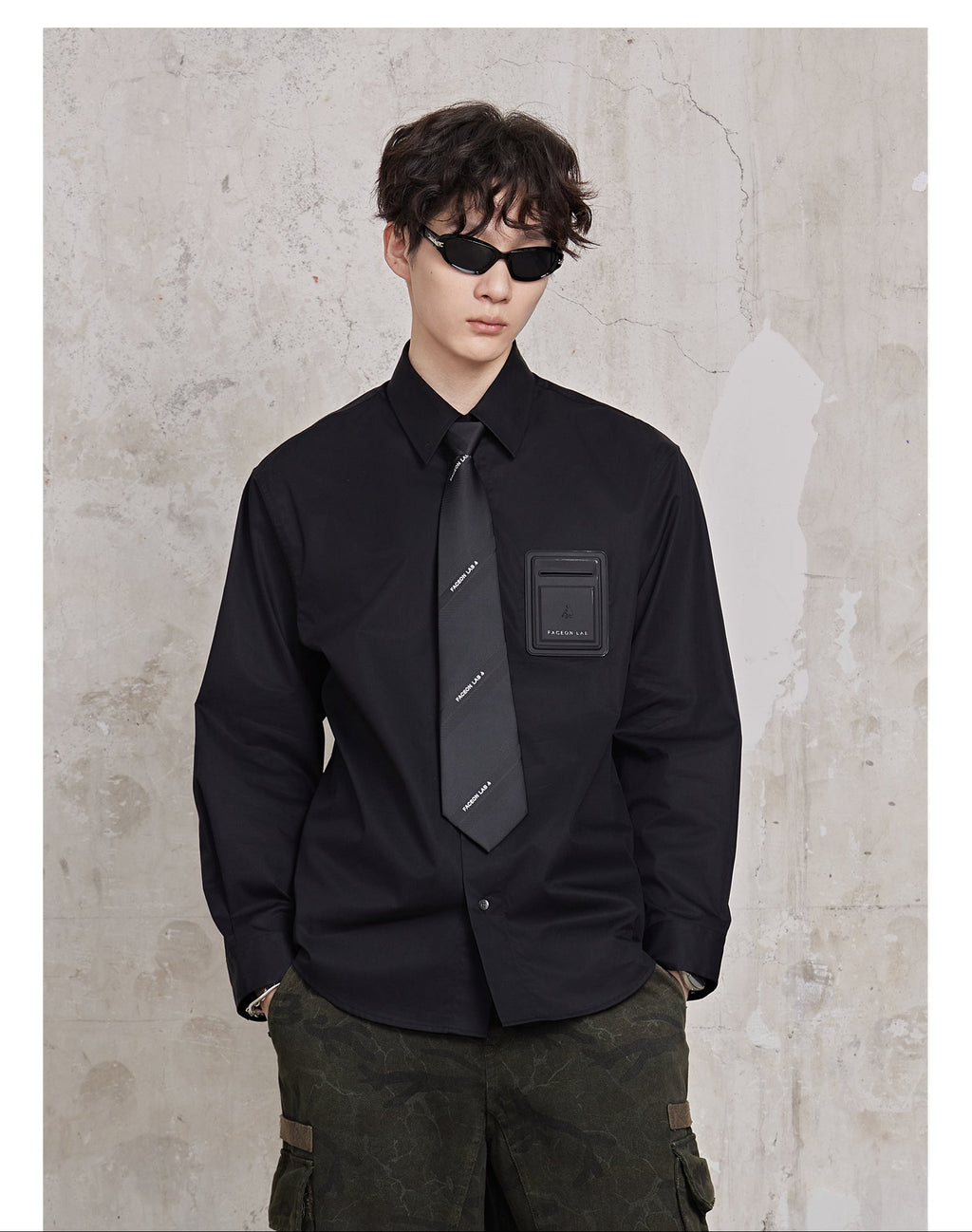 FACEONLAB Solid Color Shirt