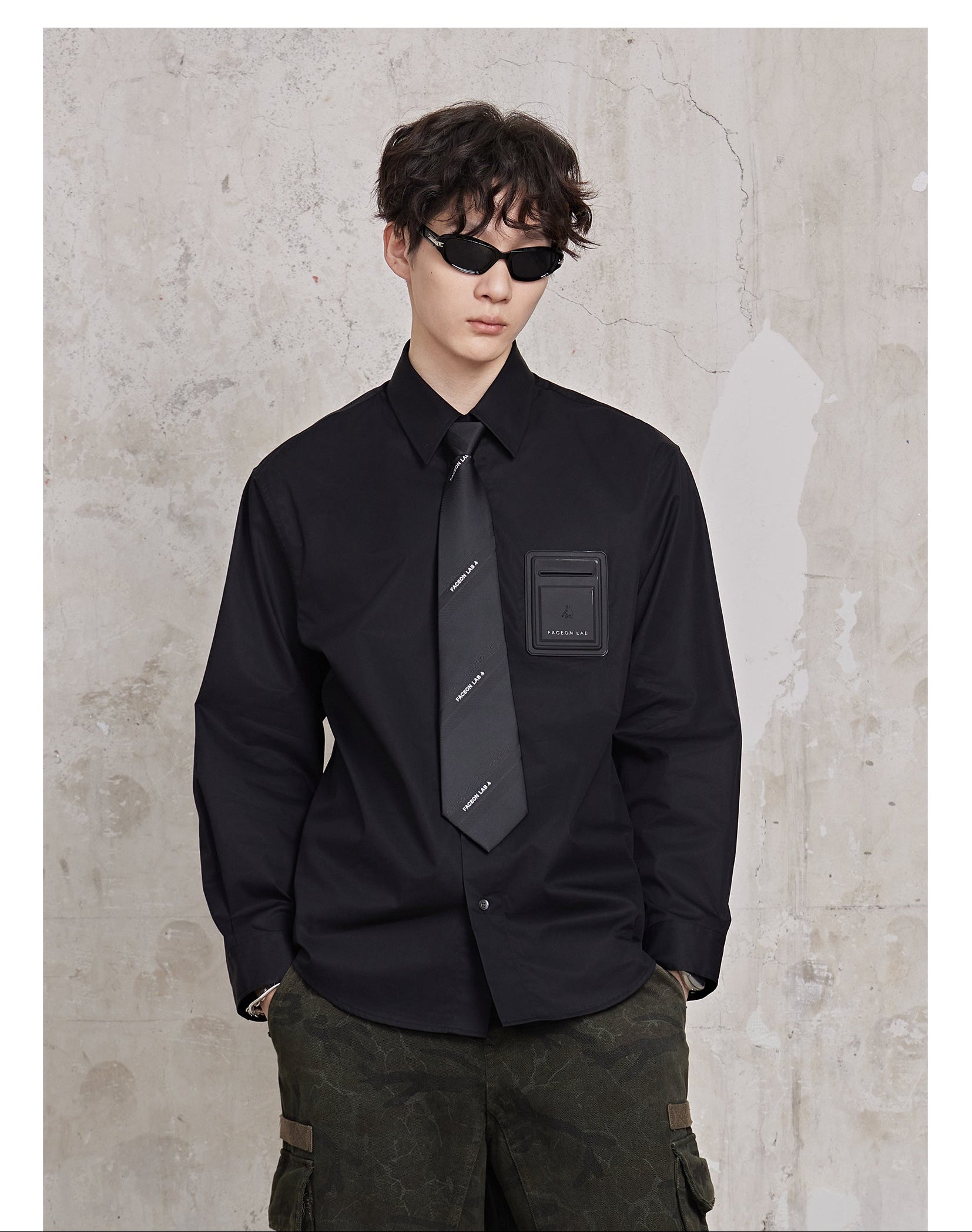 FACEONLAB Solid Color Shirt