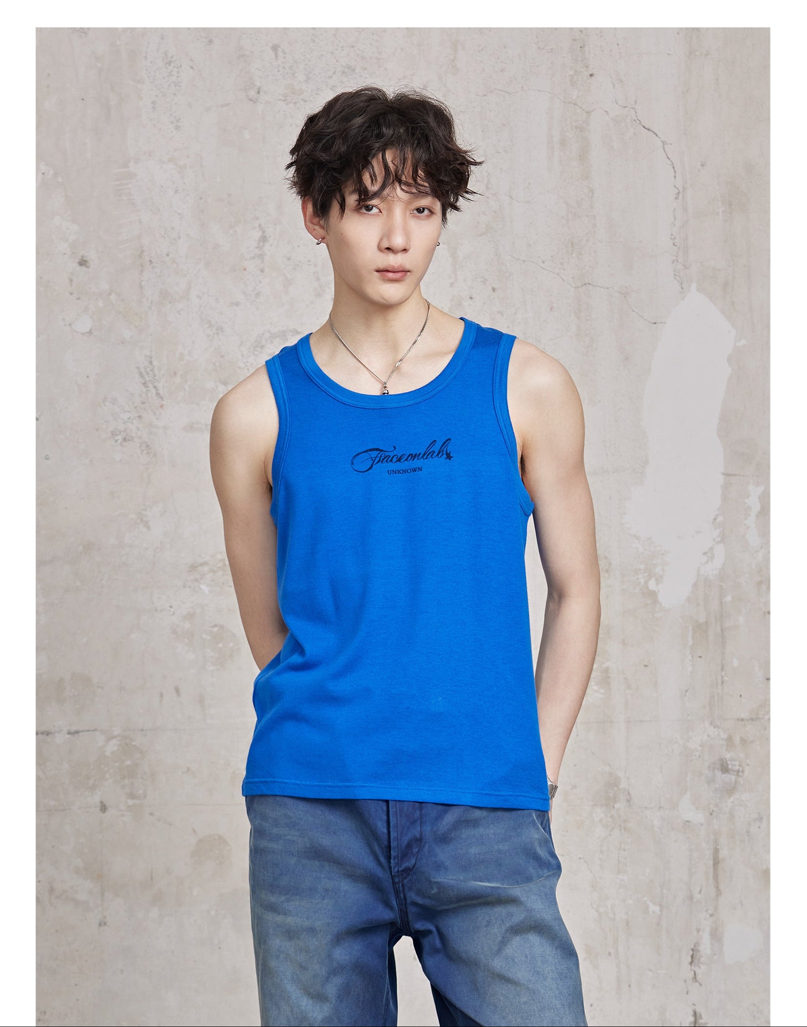 FACEONKAB Solid Color Wool Vest