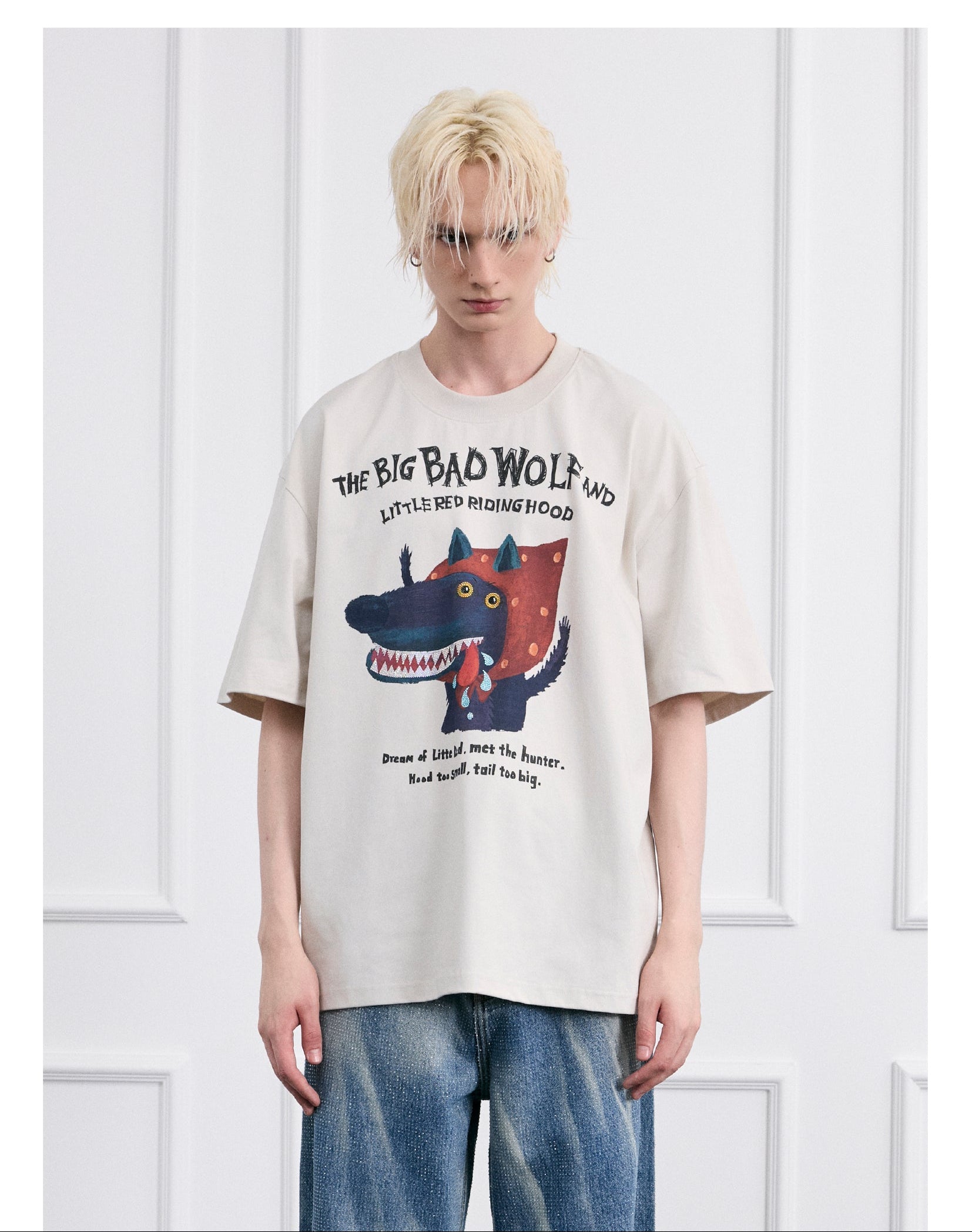 FACEONLAB Dark Fairy Tale Big Bad Wolf Graphic Tee