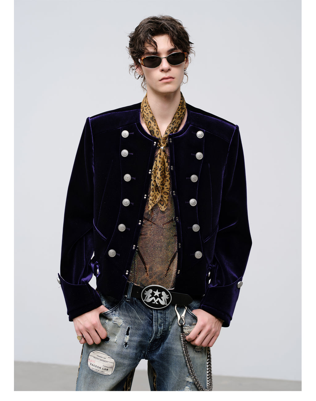 FACEONLAB Velvet Napoleon Jacket