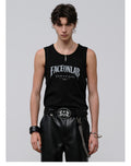 FACEONLAB Lace Trim Letter Print Cami Top