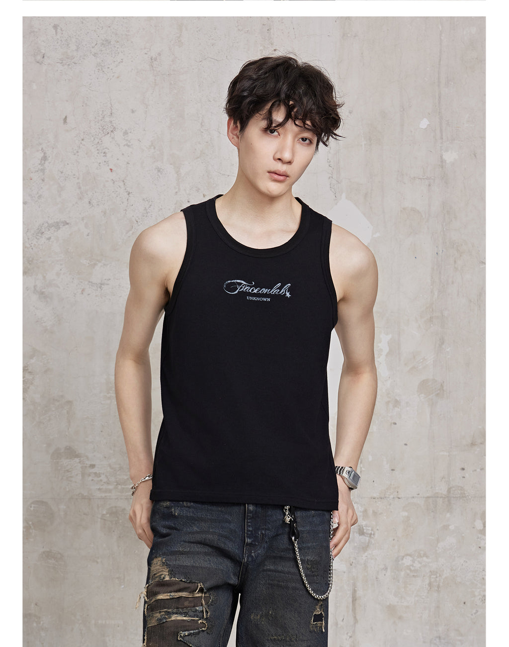 FACEONKAB Solid Color Wool Vest
