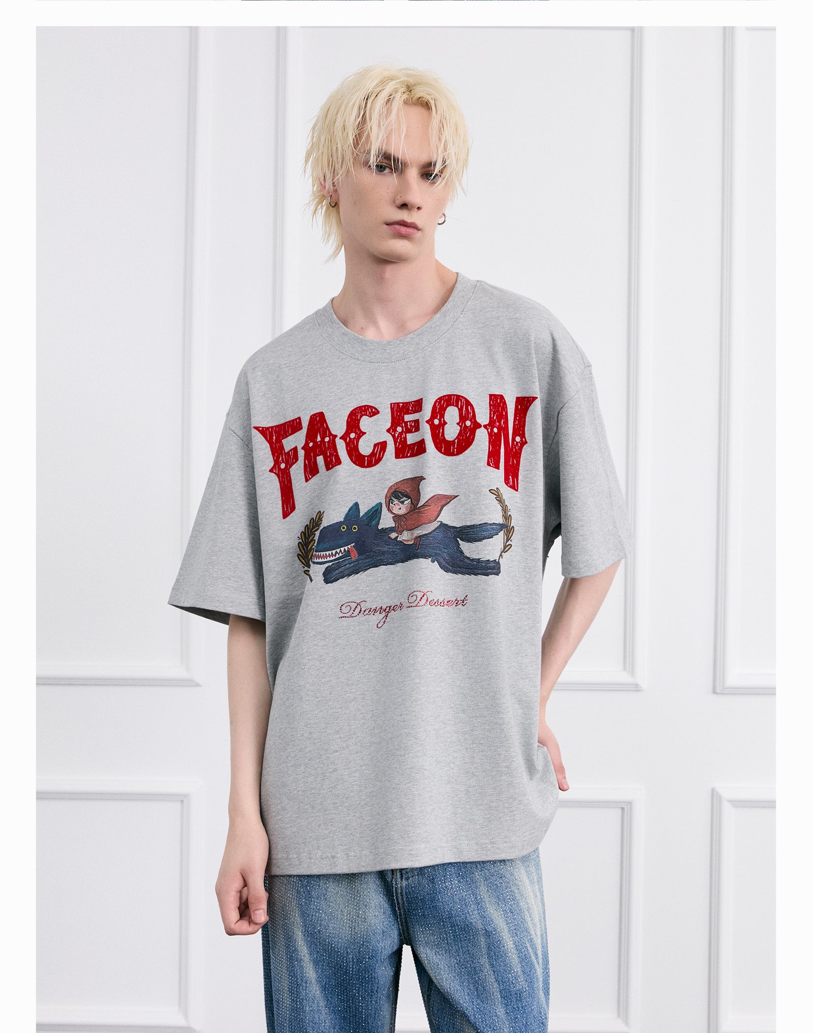 FACEONLAB Little Red Riding Hood Knight Graphic Tee