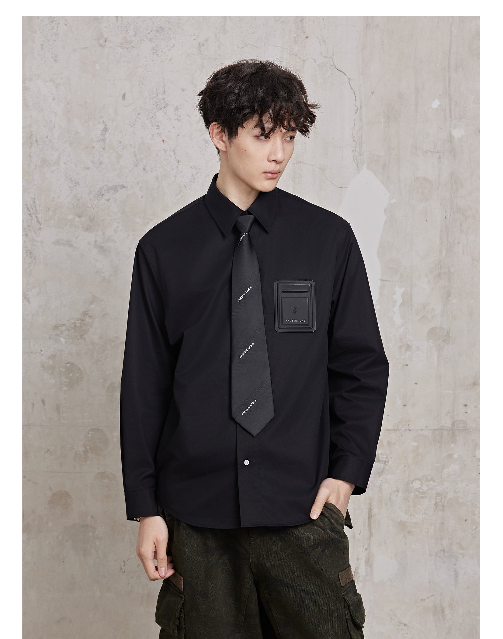 FACEONLAB Solid Color Shirt