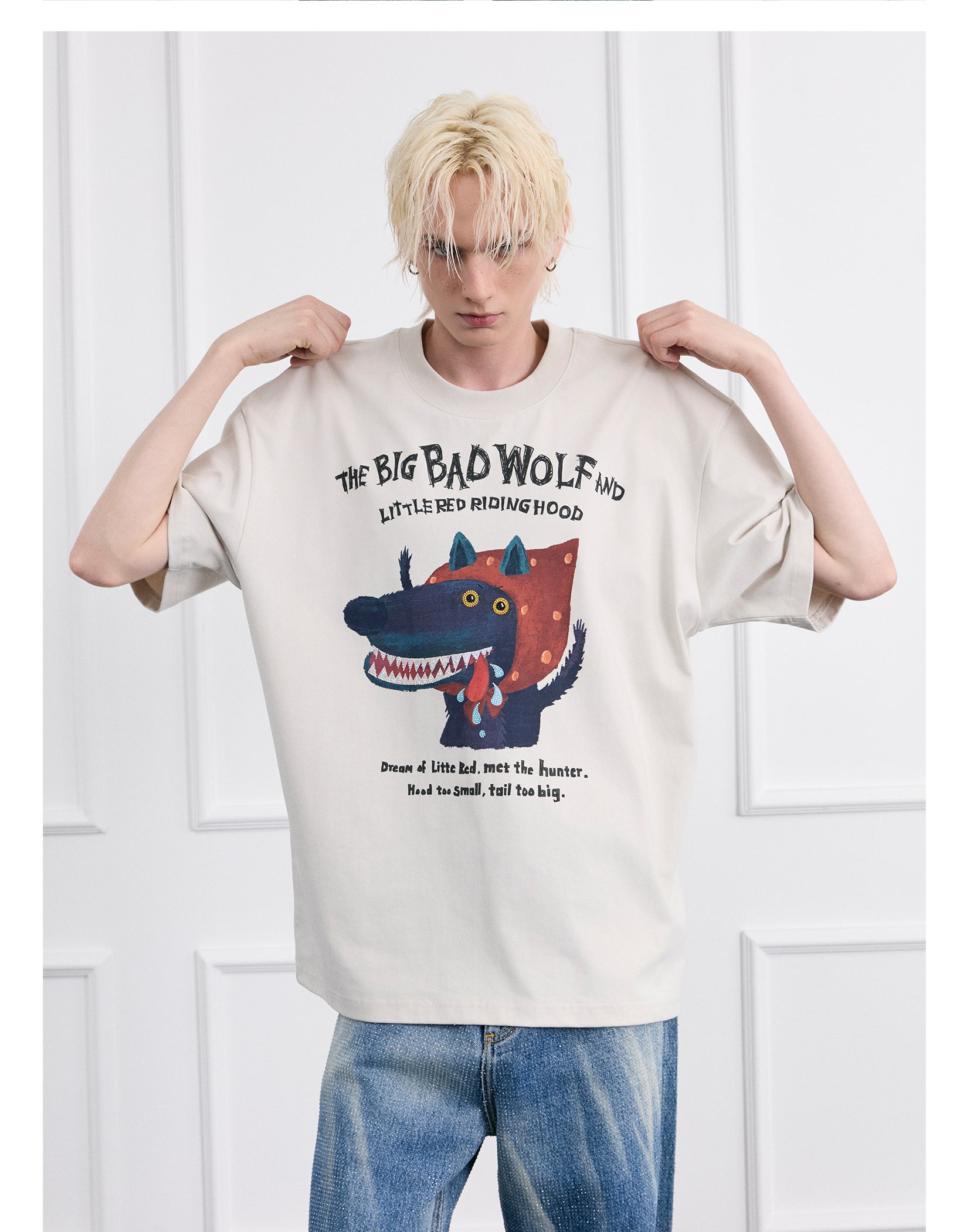 FACEONLAB Dark Fairy Tale Big Bad Wolf Graphic Tee