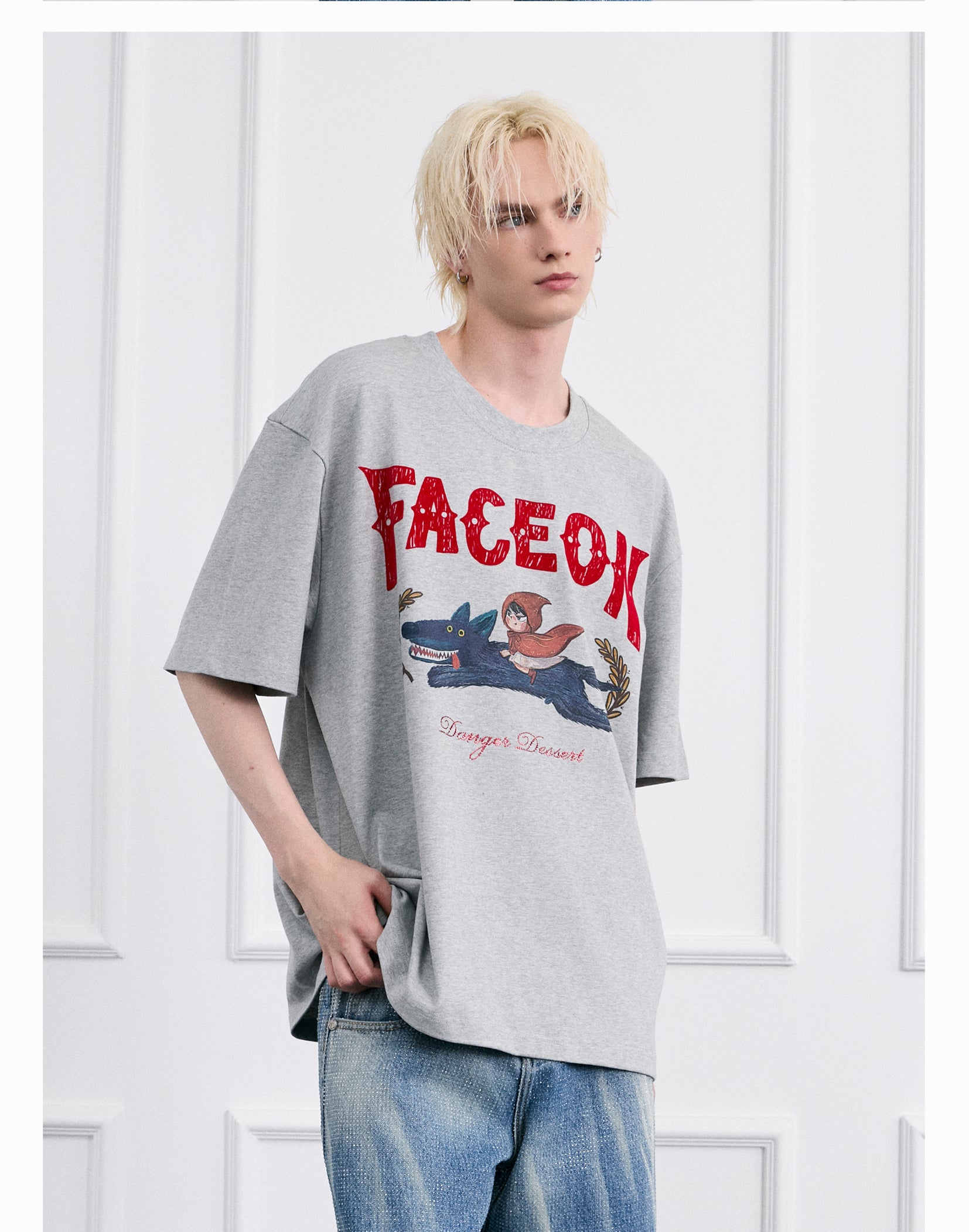 FACEONLAB Little Red Riding Hood Knight Graphic Tee