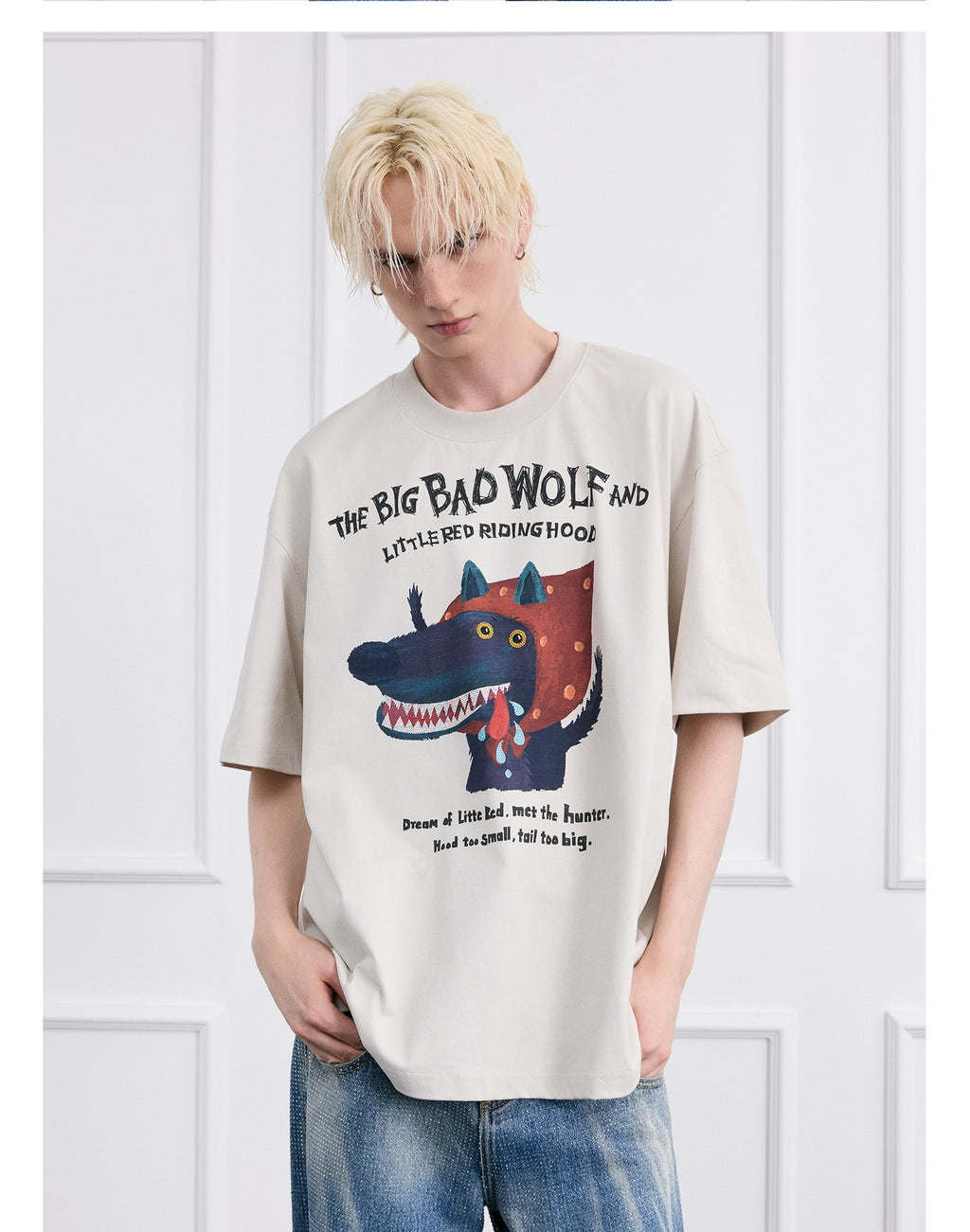 FACEONLAB Dark Fairy Tale Big Bad Wolf Graphic Tee