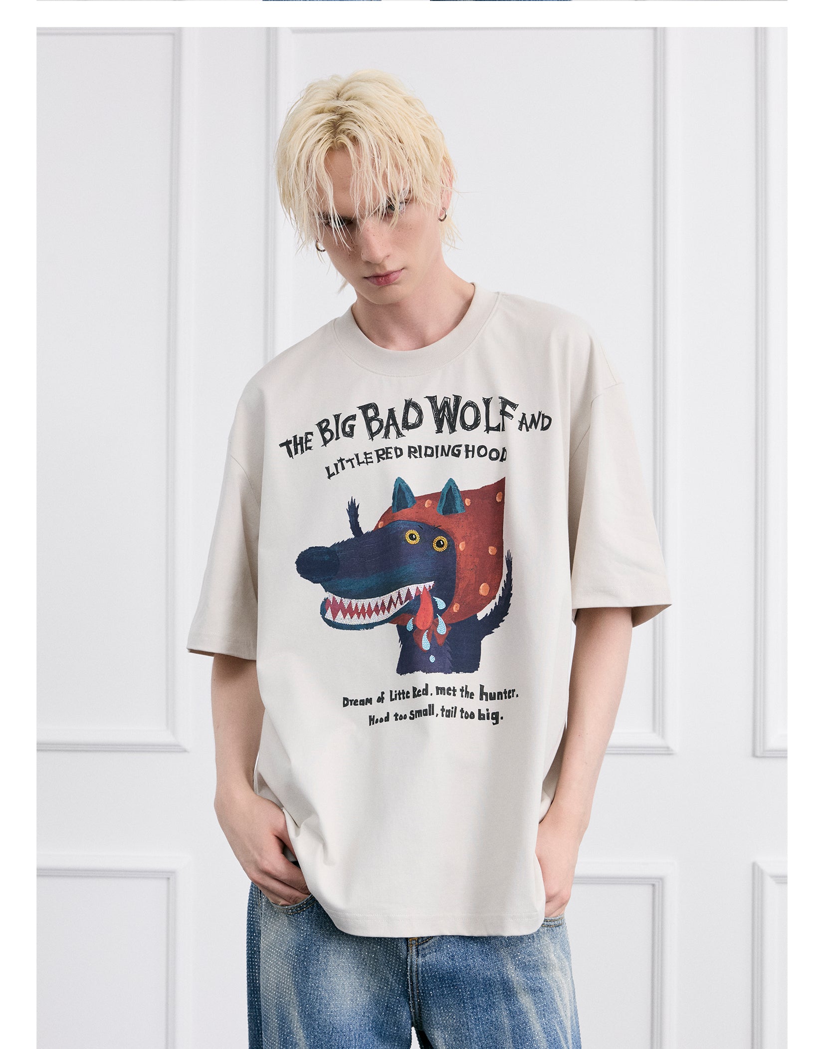 FACEONLAB Dark Fairy Tale Big Bad Wolf Graphic Tee