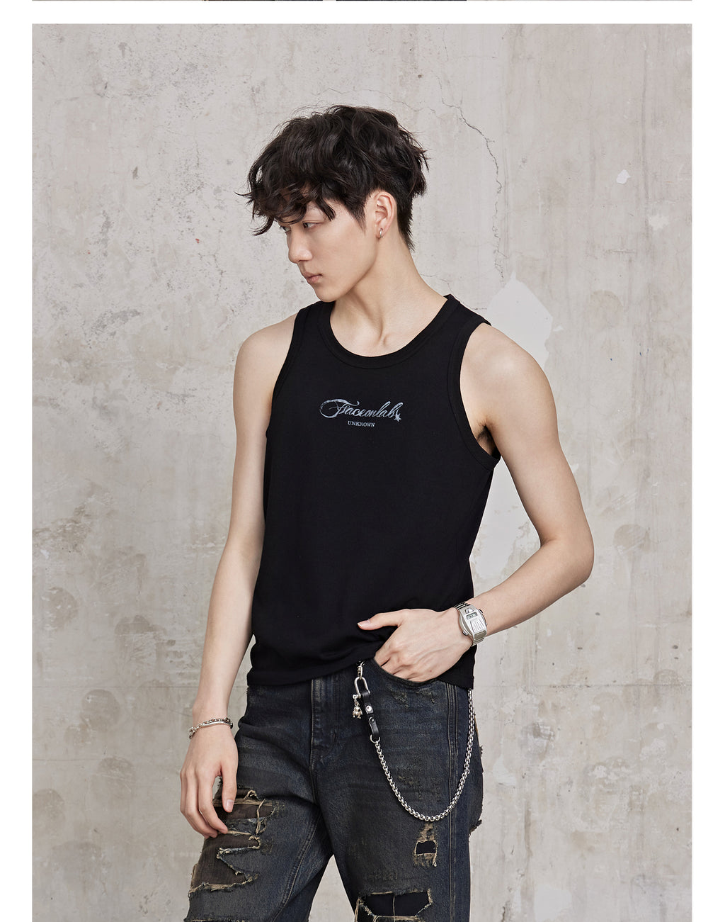 FACEONKAB Solid Color Wool Vest