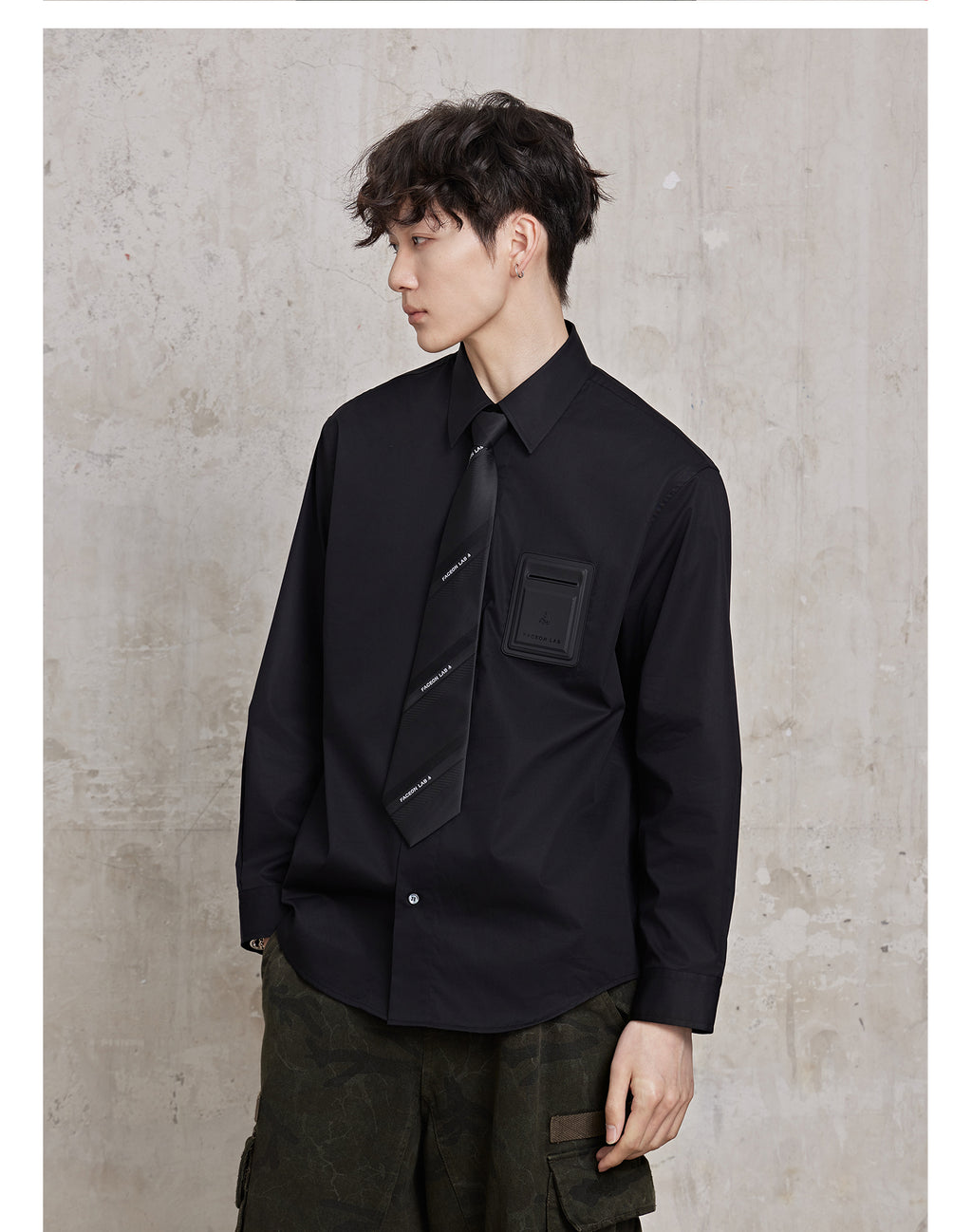 FACEONLAB Solid Color Shirt