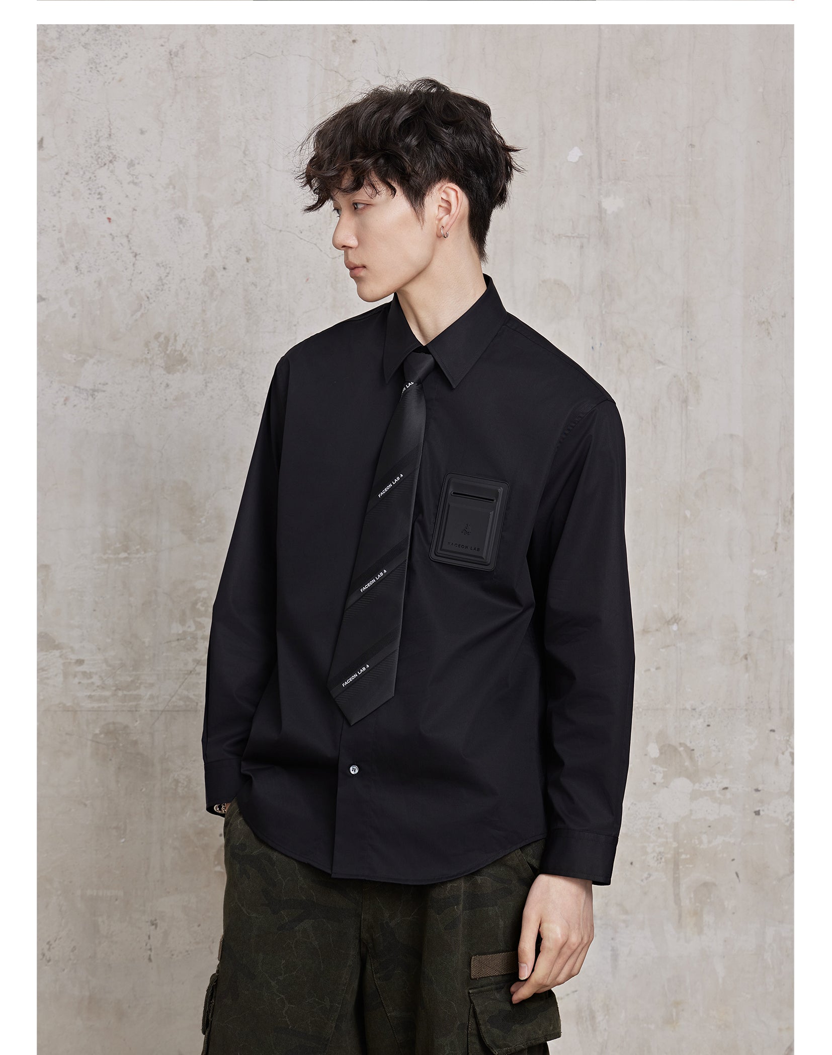 FACEONLAB Solid Color Shirt