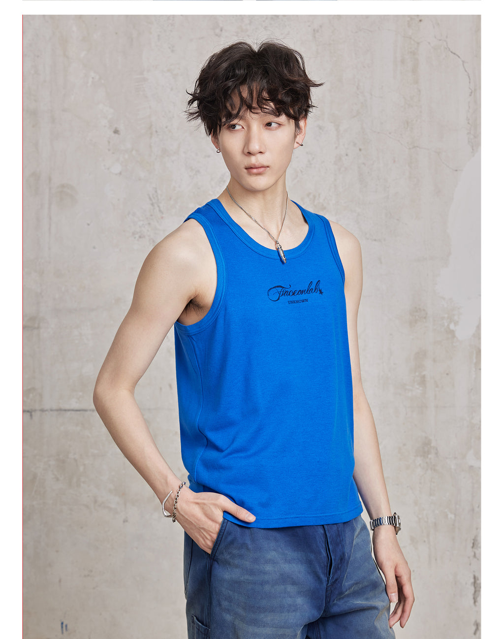 FACEONKAB Solid Color Wool Vest