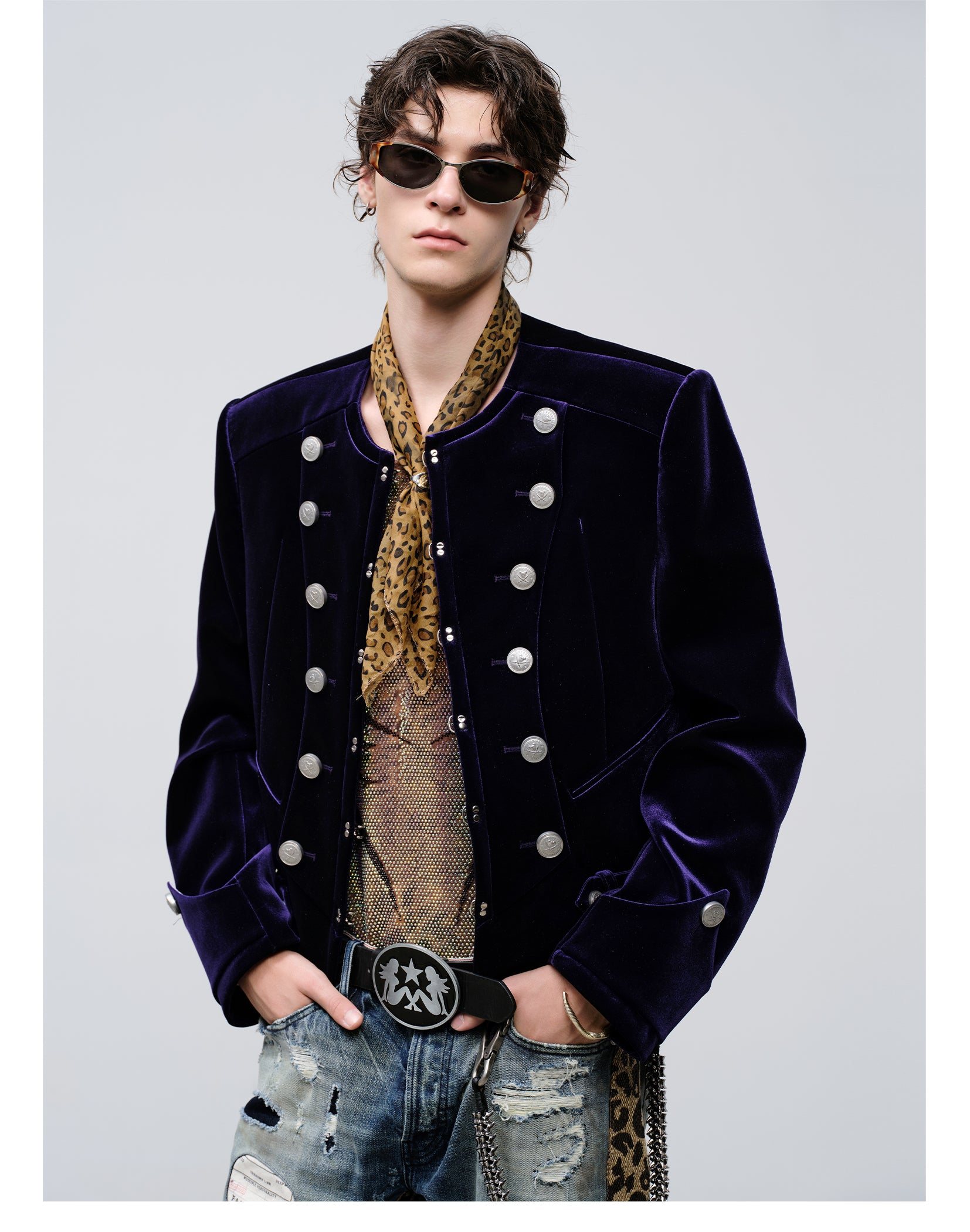 FACEONLAB Velvet Napoleon Jacket