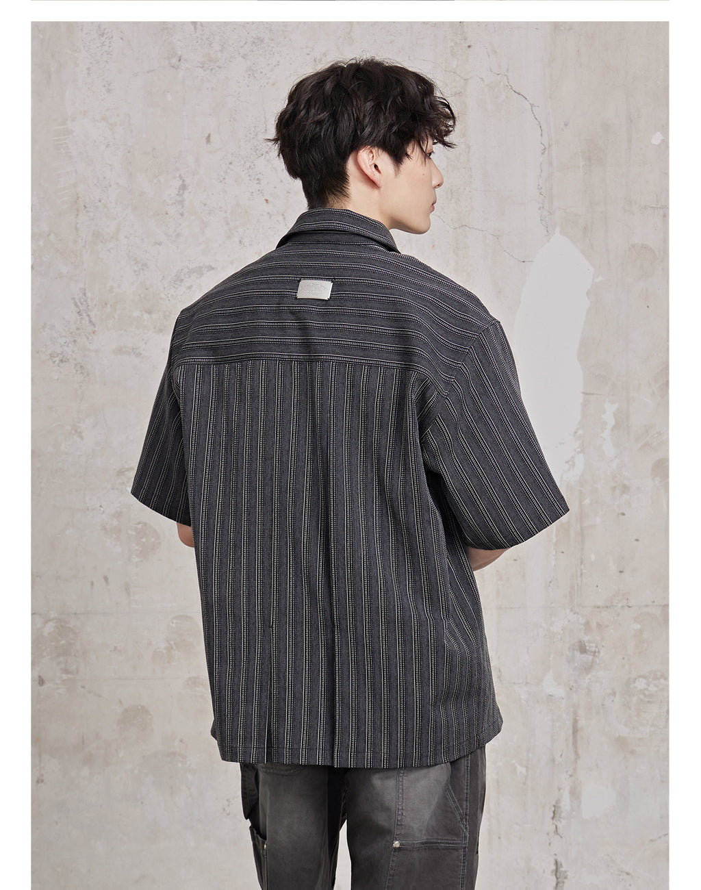 FACEONLAB Striped Short Sleeve Shirt
