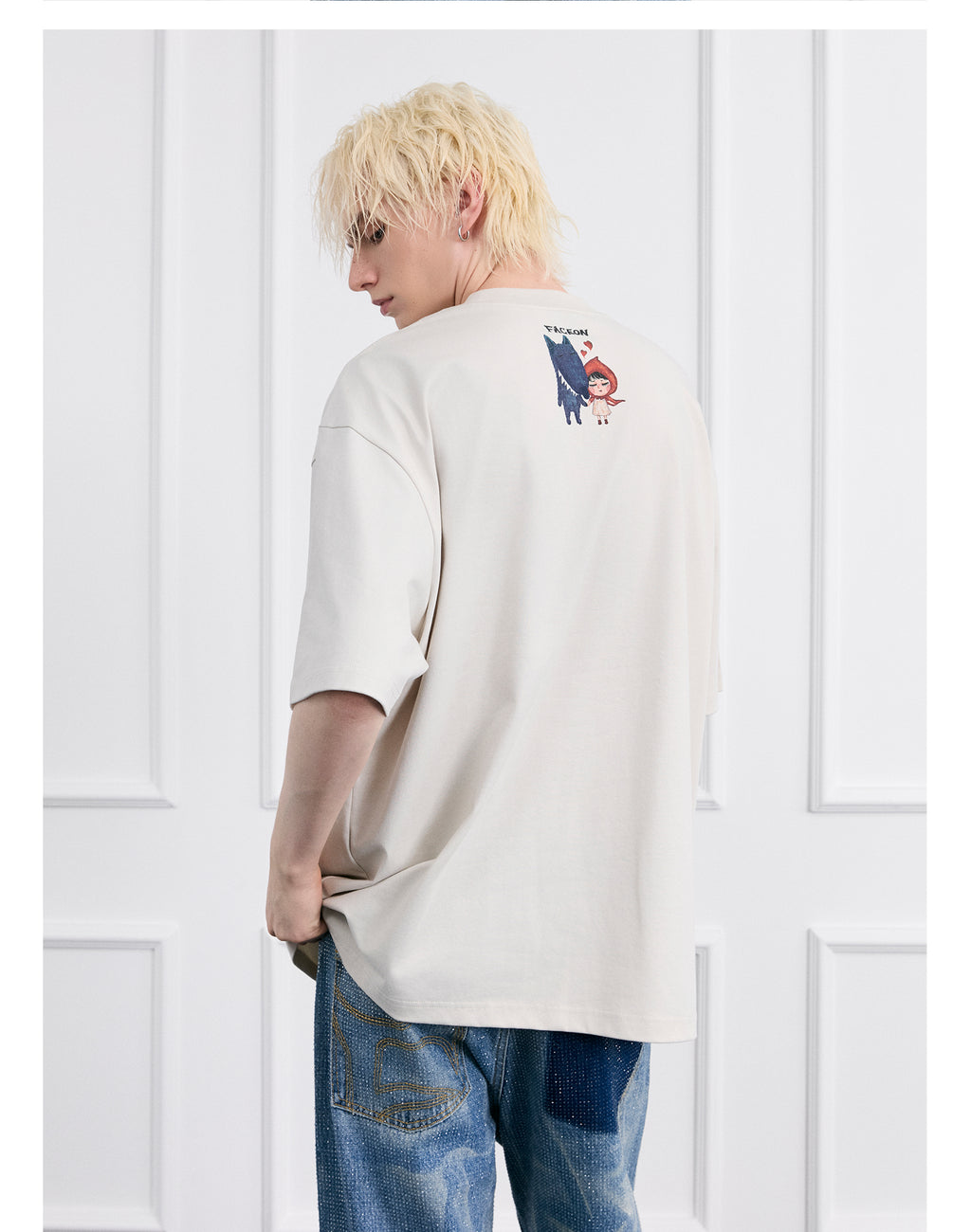 FACEONLAB Dark Fairy Tale Big Bad Wolf Graphic Tee