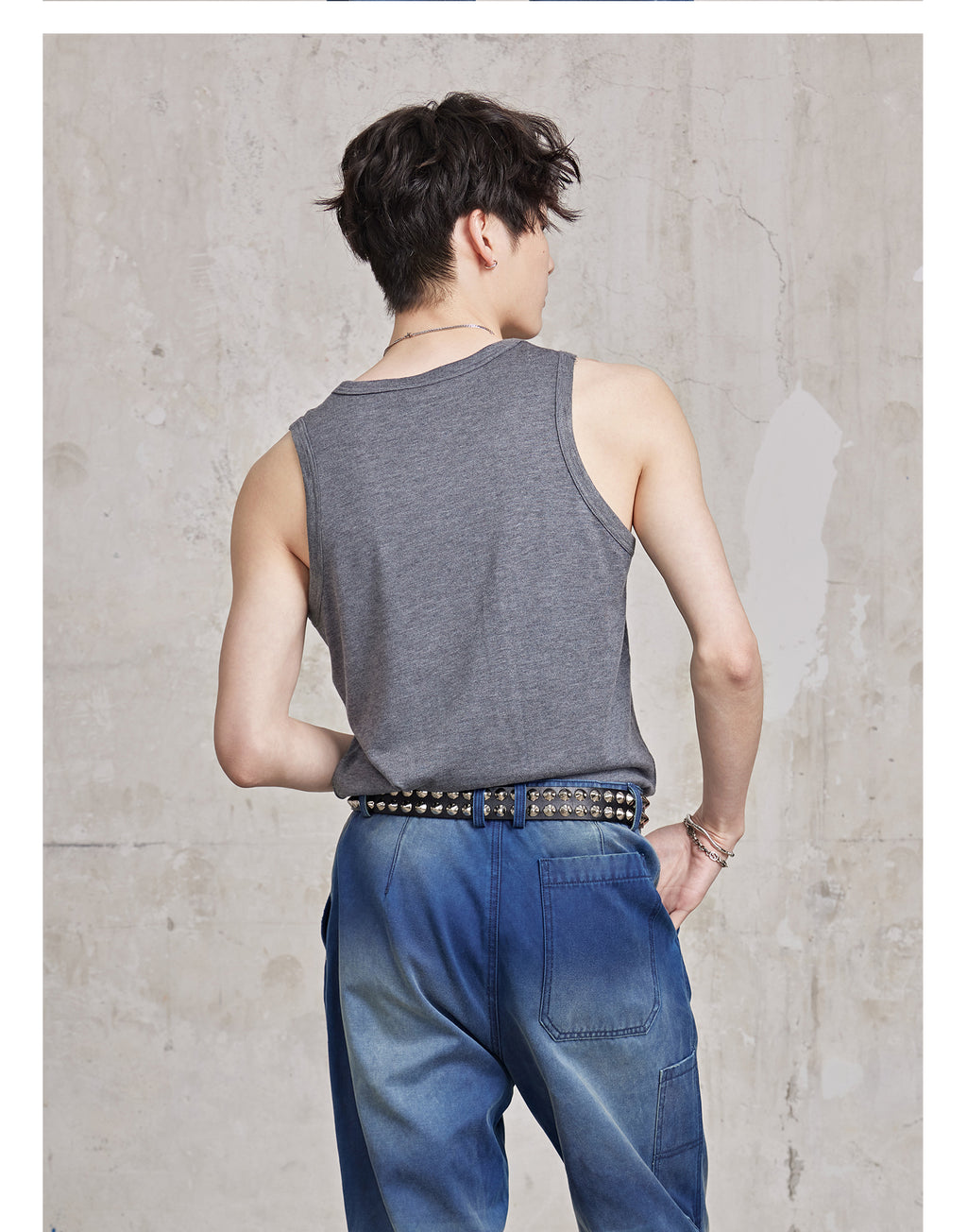 FACEONKAB Solid Color Wool Vest