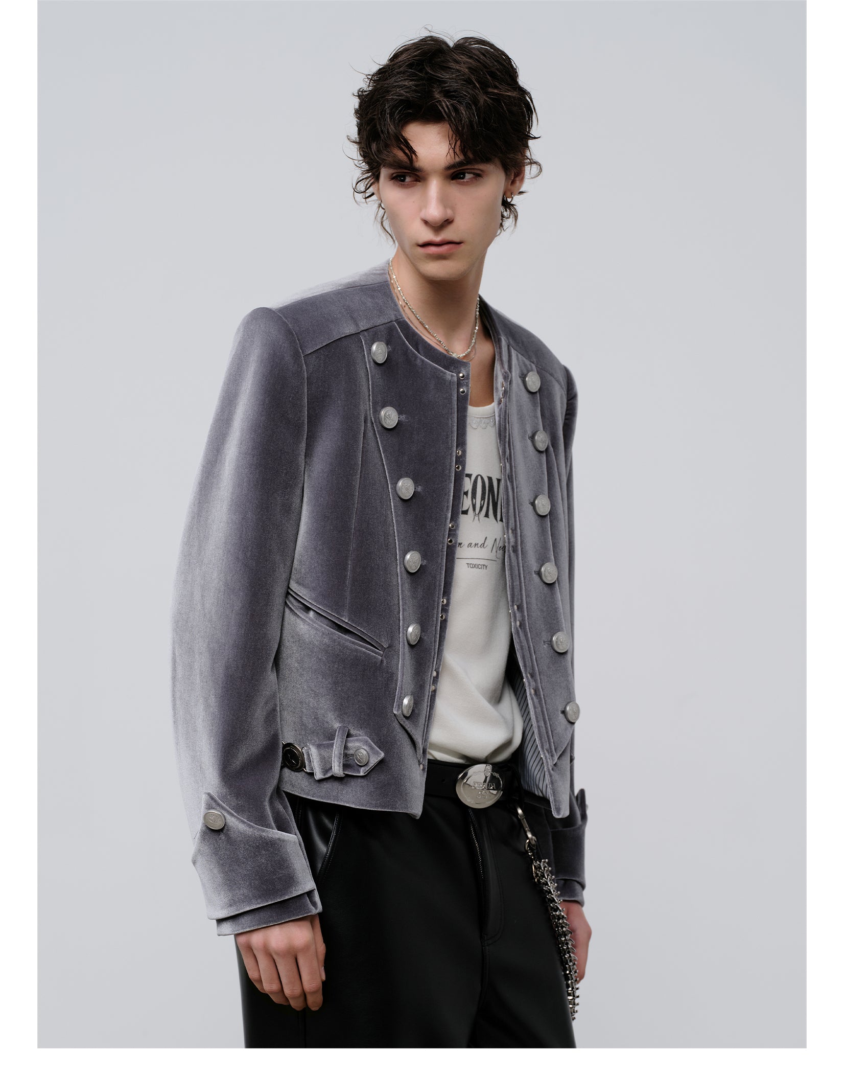 FACEONLAB Velvet Napoleon Jacket