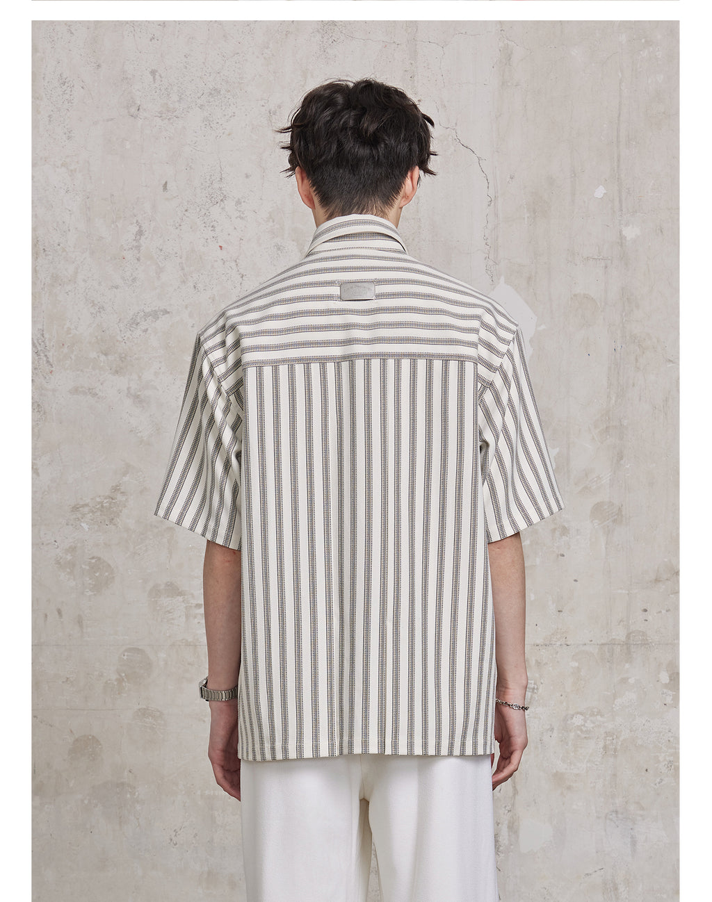 FACEONLAB Striped Short Sleeve Shirt