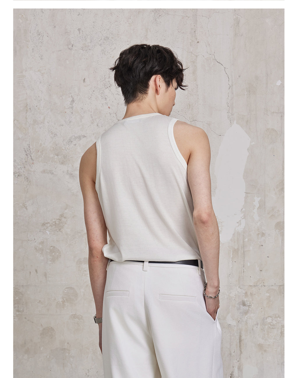 FACEONKAB Solid Color Wool Vest