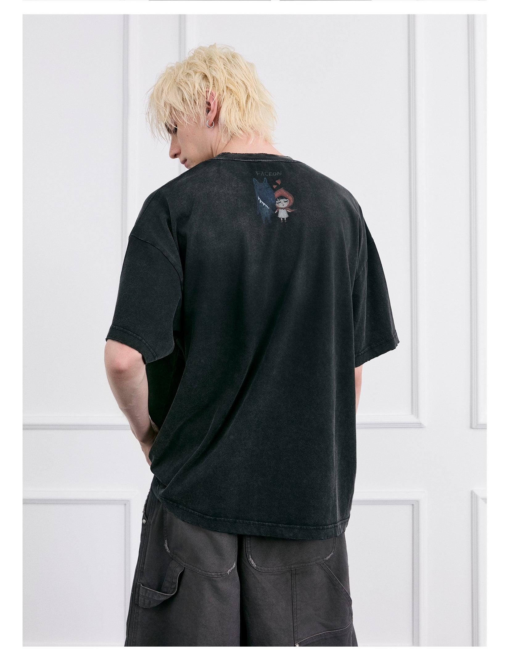 FACEONLAB Dark Fairy Tale Big Bad Wolf Graphic Tee