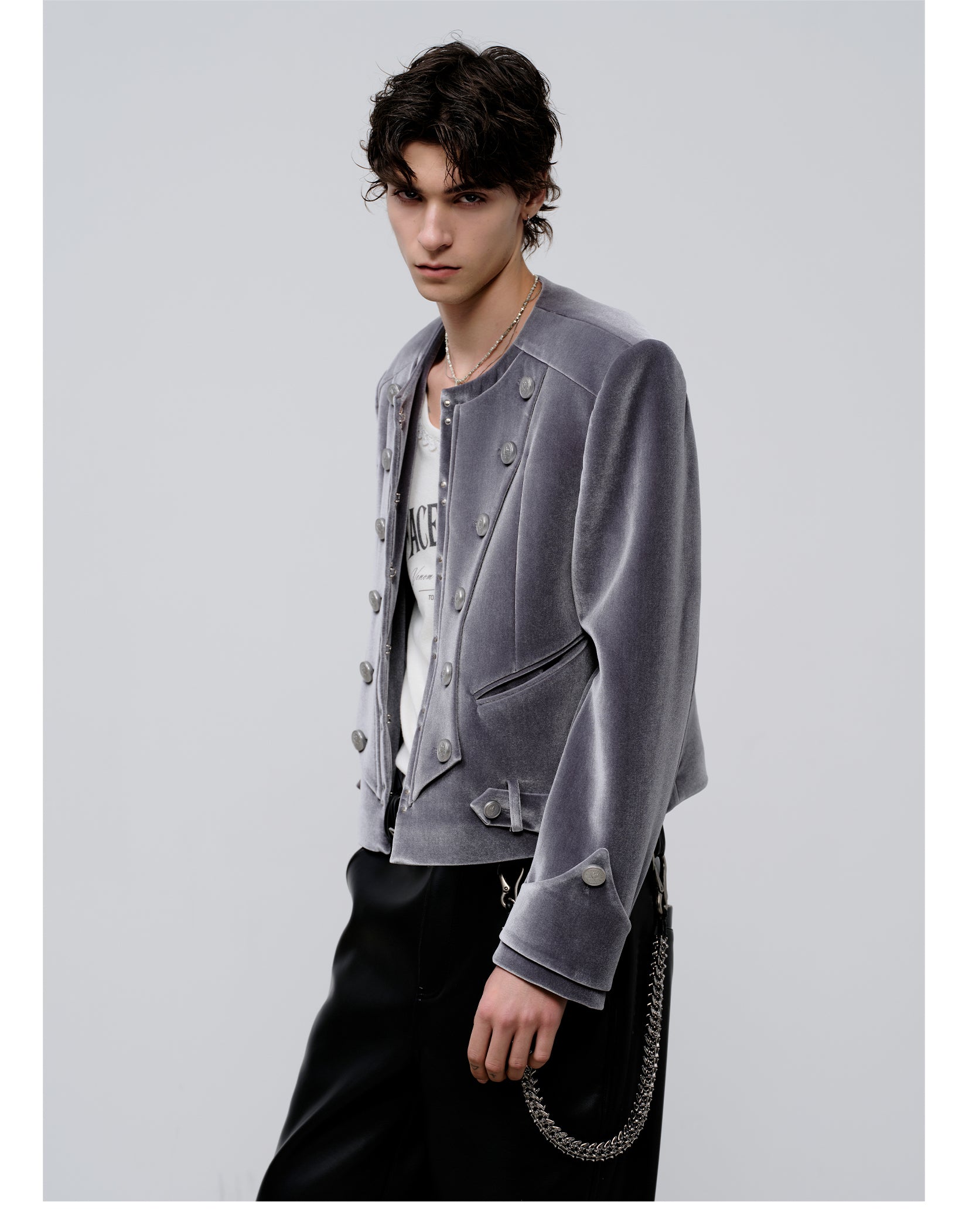 FACEONLAB Velvet Napoleon Jacket