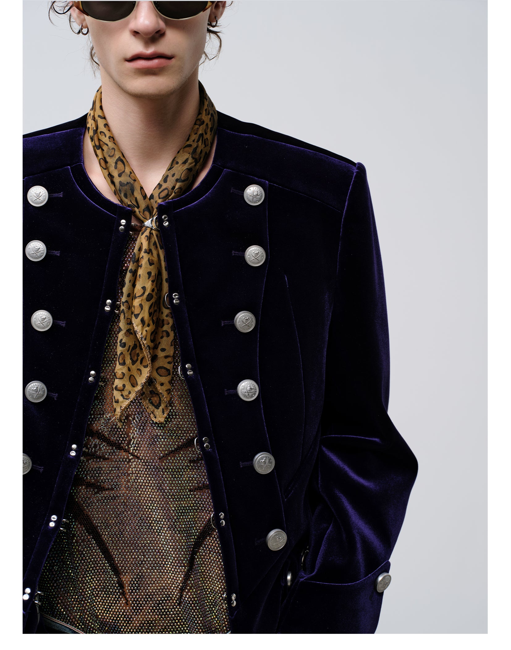 FACEONLAB Velvet Napoleon Jacket