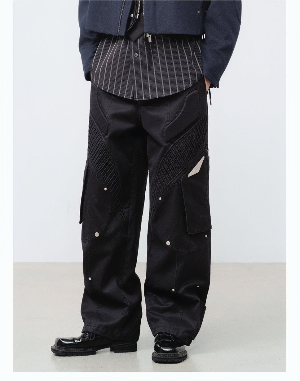 FACEONLAB Washed Submarine Soldier Shell Cargo Pants