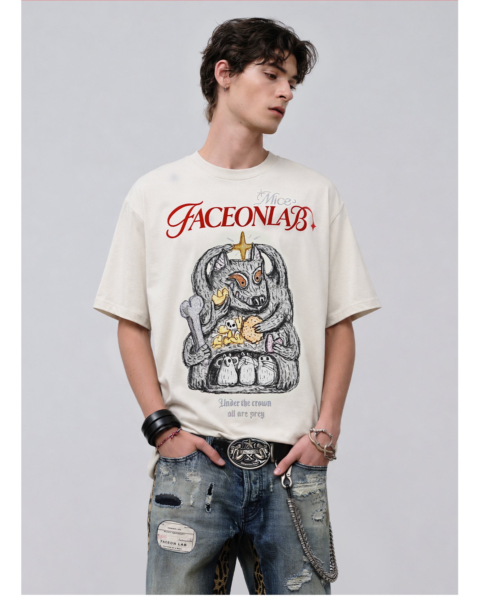 FACEONLAB Big Bad Wolf Warrior T-shirt