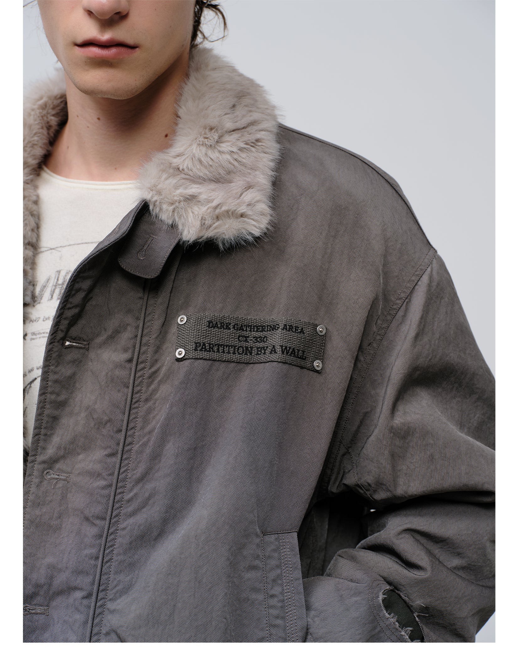 FACEONLAB Dual-Wear Distressed Deck Coat