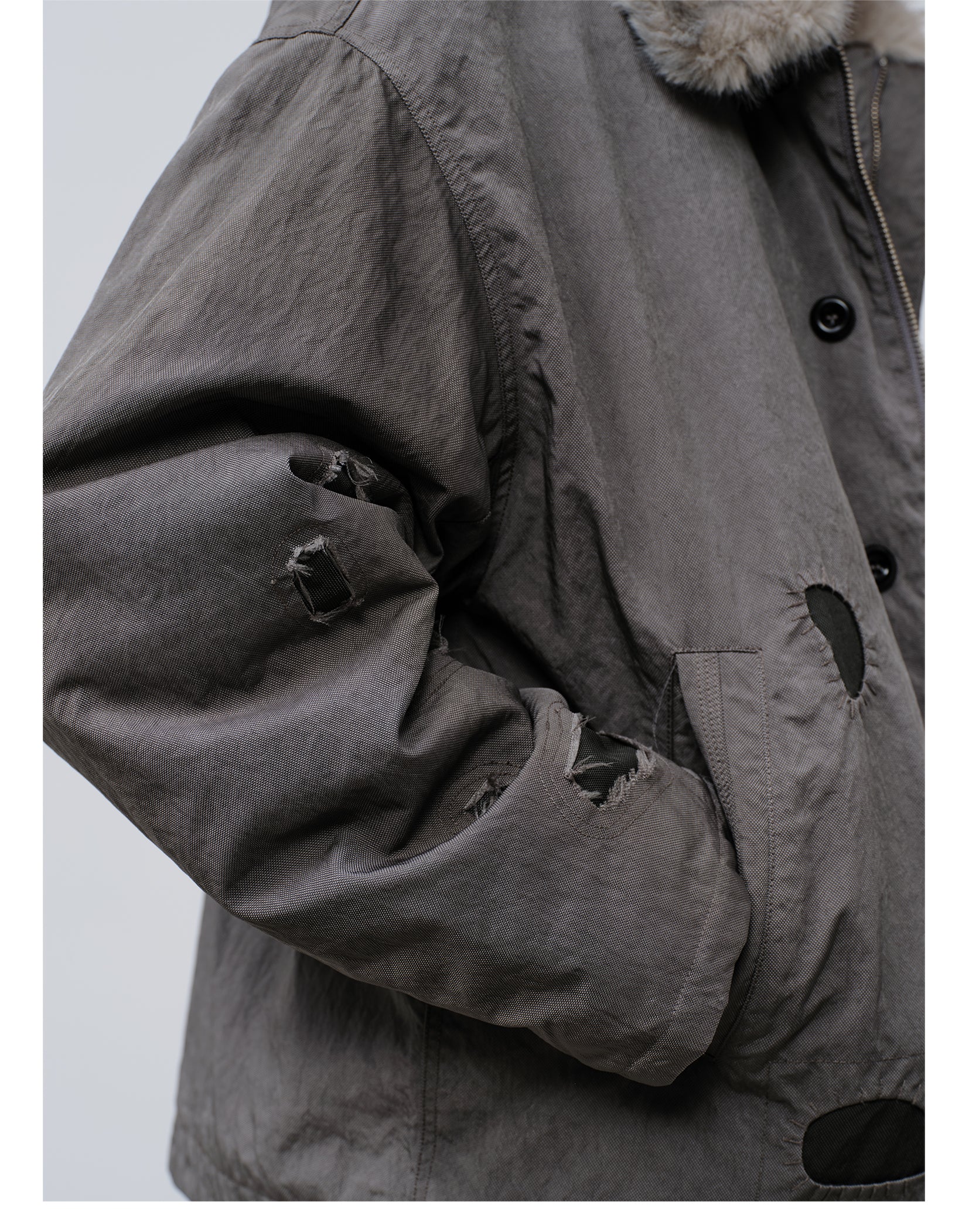 FACEONLAB Dual-Wear Distressed Deck Coat