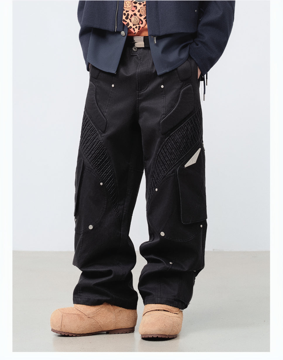 FACEONLAB Washed Submarine Soldier Shell Cargo Pants