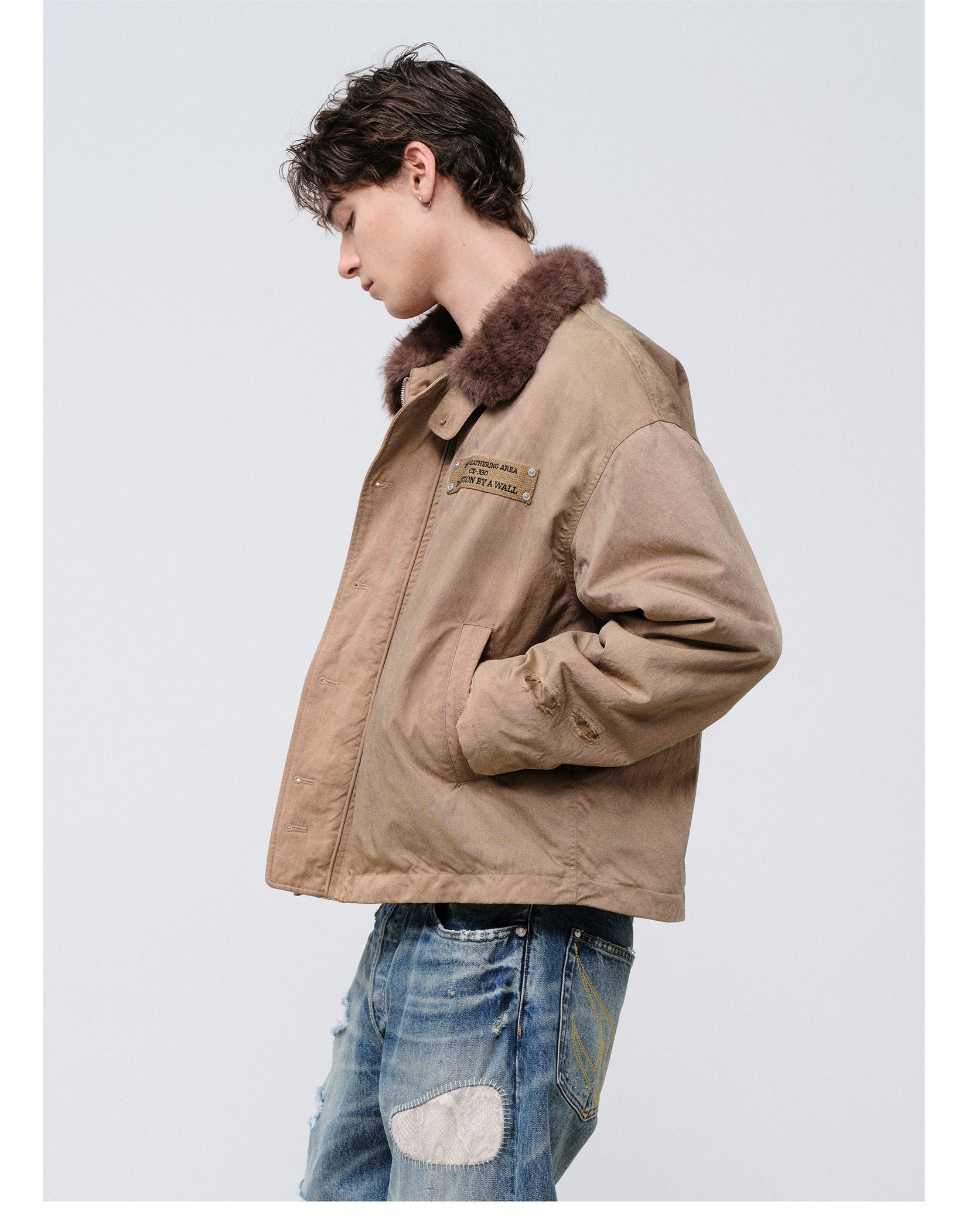 FACEONLAB Dual-Wear Distressed Deck Coat