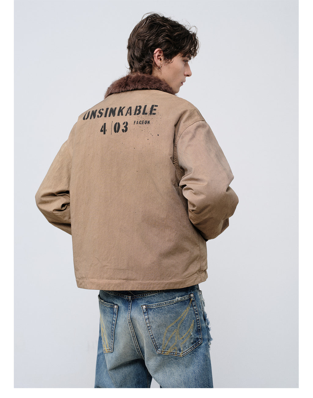 FACEONLAB Dual-Wear Distressed Deck Coat