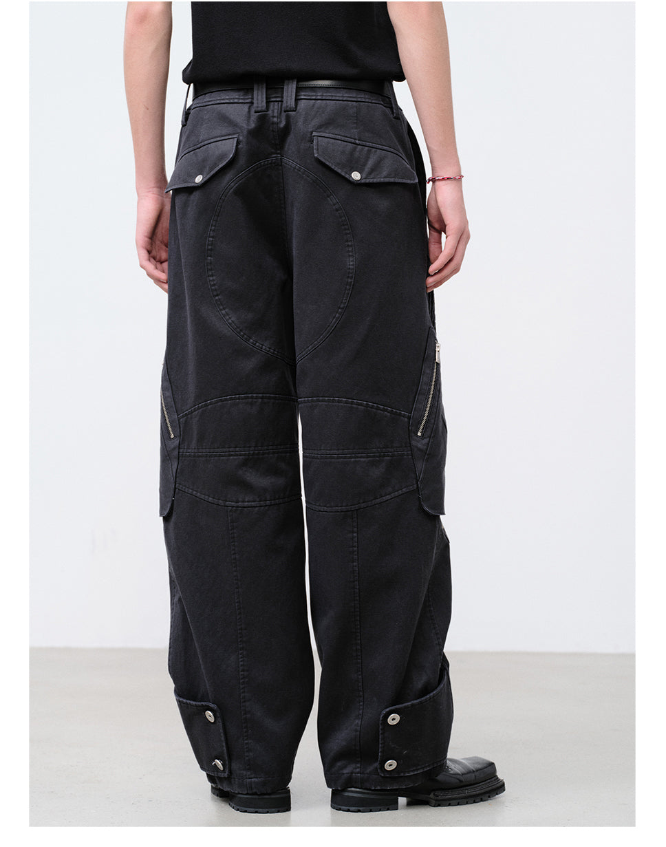FACEONLAB Washed Submarine Soldier Shell Cargo Pants