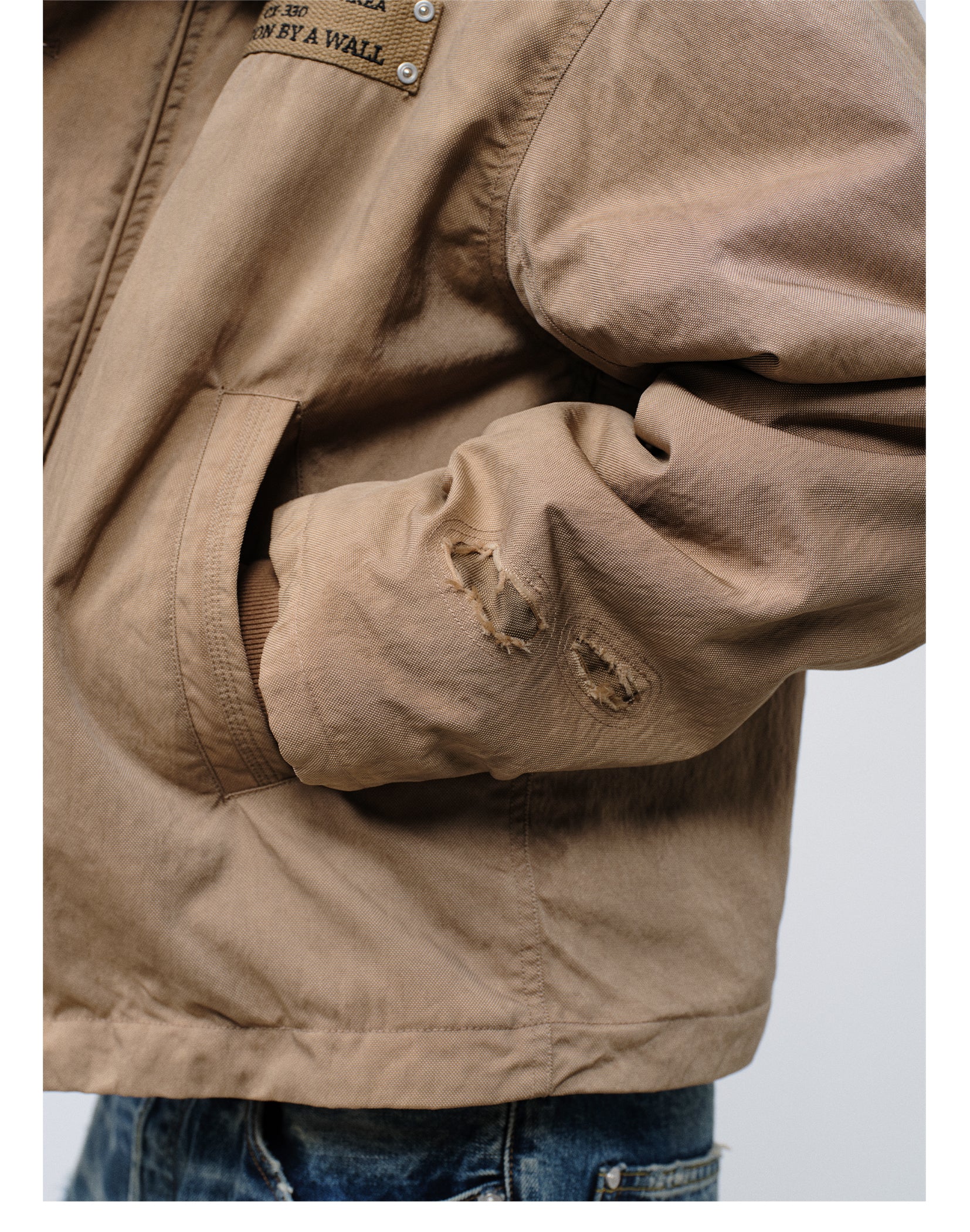 FACEONLAB Dual-Wear Distressed Deck Coat