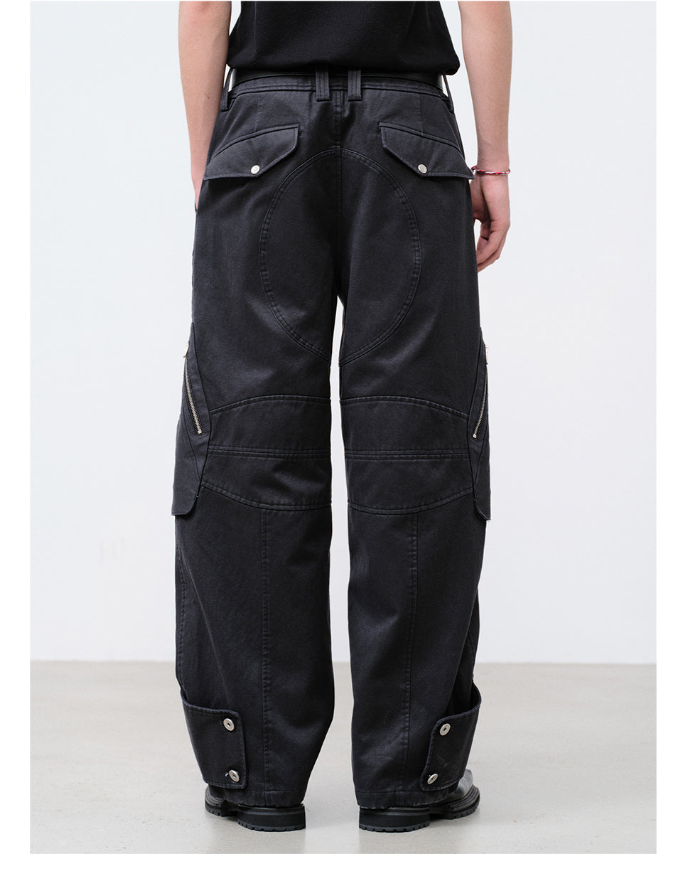FACEONLAB Washed Submarine Soldier Shell Cargo Pants