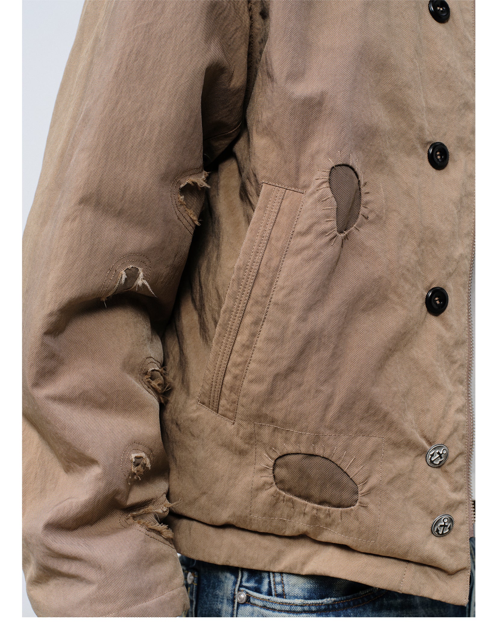 FACEONLAB Dual-Wear Distressed Deck Coat