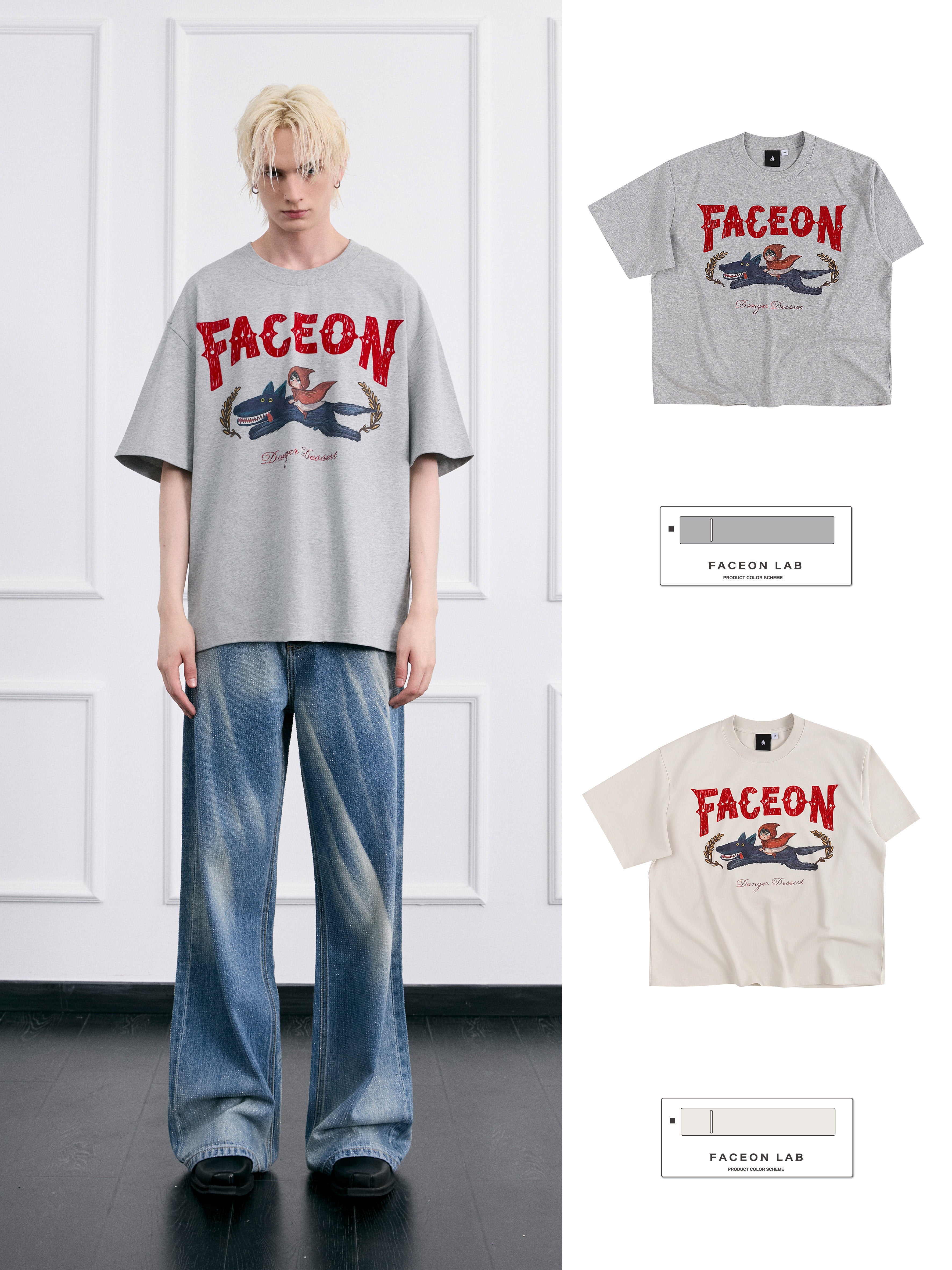 FACEONLAB Little Red Riding Hood Knight Graphic Tee